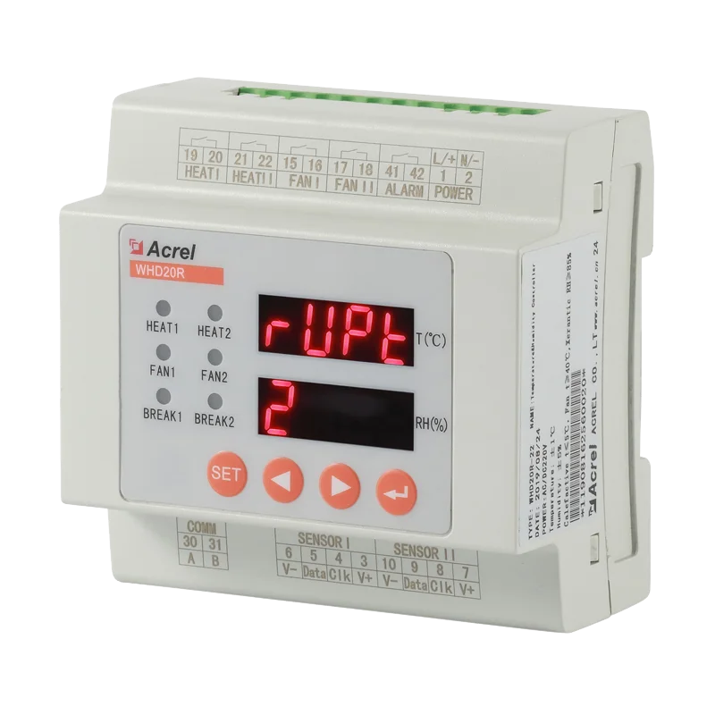 

Acrel 35mm din rail mounting temperature and humidity controller for sensors in power distribution cabinets