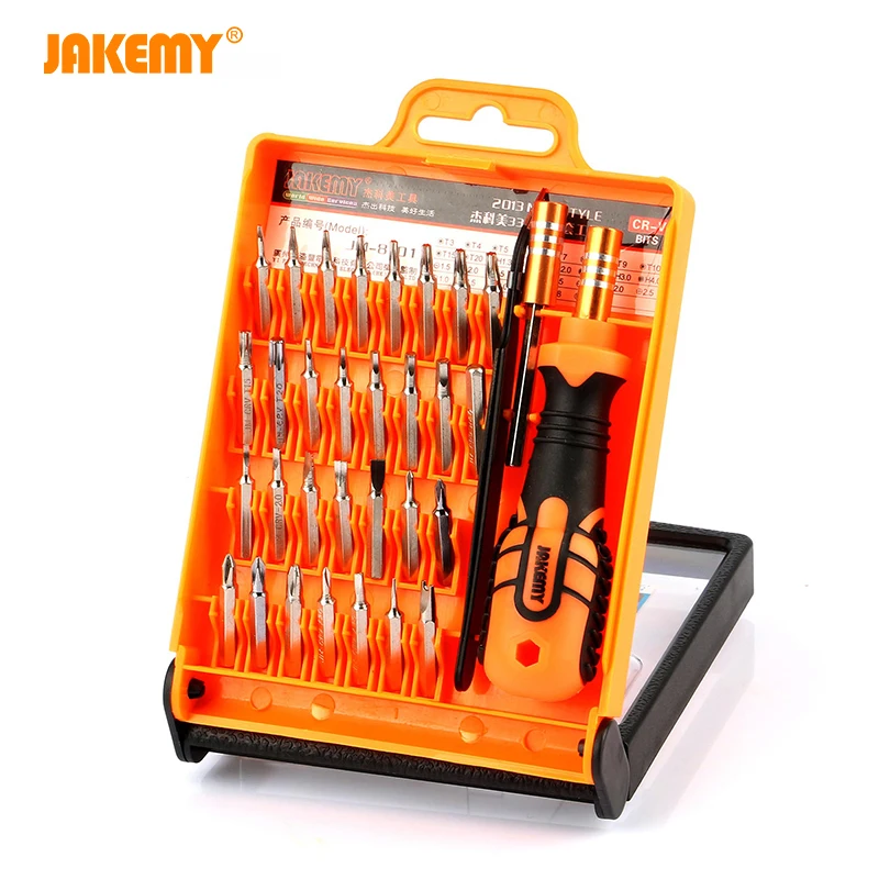 JAKEMY JM-8101 Precisão Chave De Fenda Set, Magnetic Torx Bits, Chave De Parafuso para Kit De Ferramentas De Reparação Eletrônica, 33 em 1