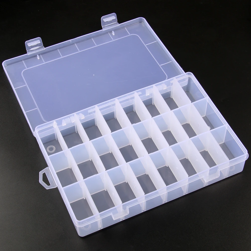 10 Shapes Transparent Plastic Storage Box Compartment Adjustable Container for Beads Earring Jewelry Rectangle Case