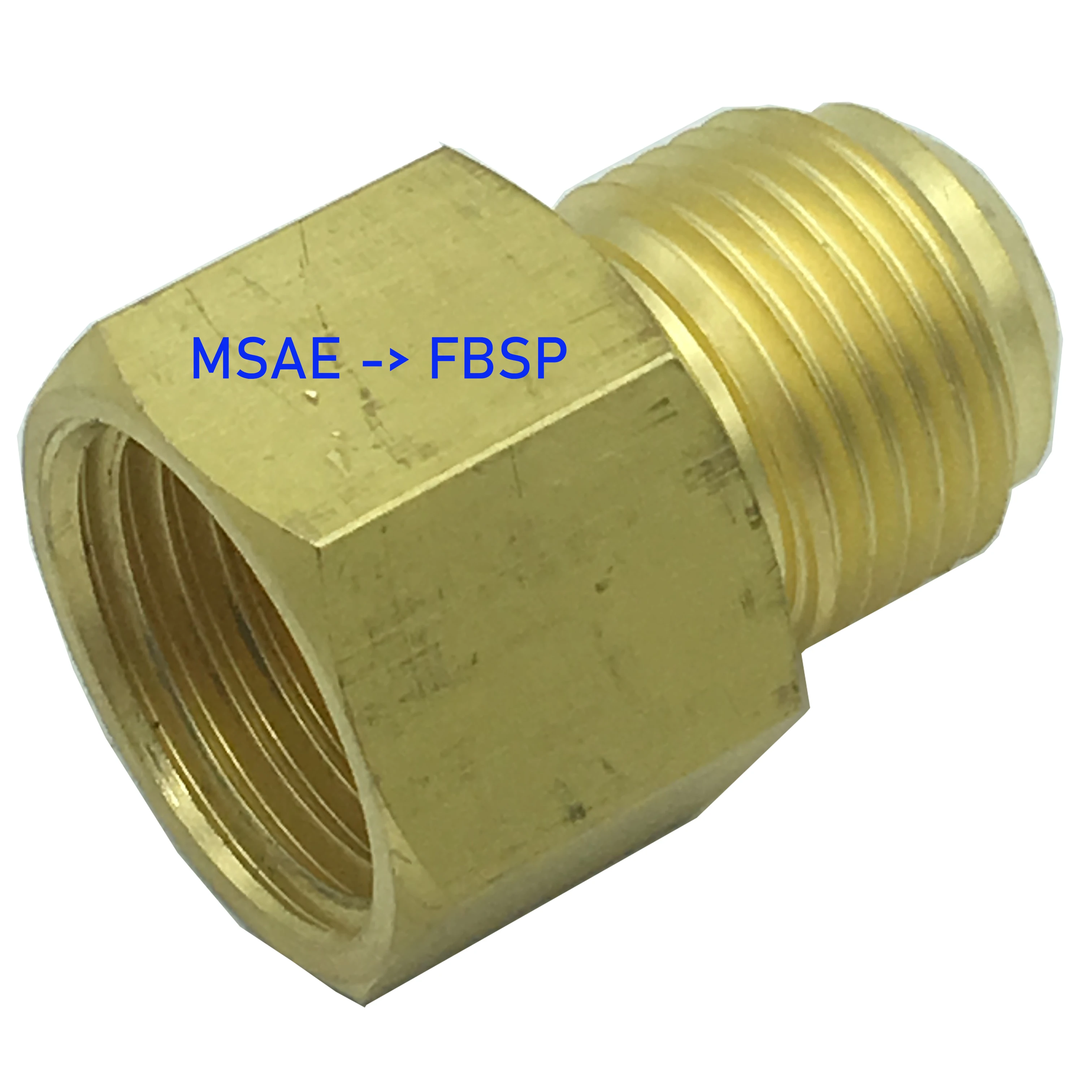 

Pipe thread and thread adapter - male SAE flare to female taper BSP is used to connect different automatic control components