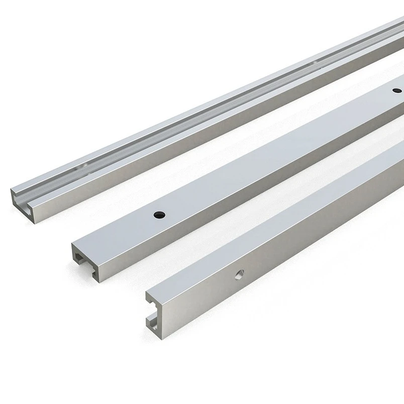 QWORK 2 Pièces Rail T-Track 300mm Aluminium - T-Slot Pour Scie Table Et Défonceuse Bois