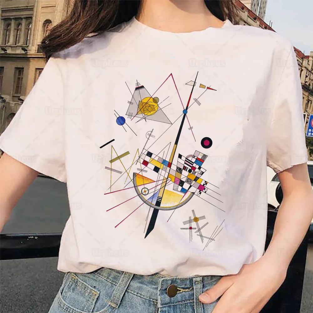 100% Cotton Vassily Kandinsky Mild Tension Print Shirt Vintage Style Delicate Tension (1923)  Novelty Tshirt Summer Top Tees