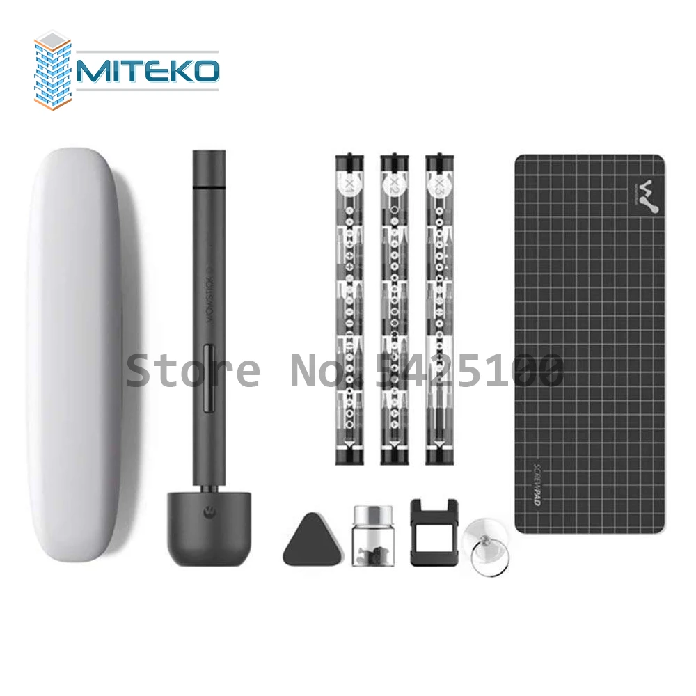 Miteko-Rechargeable Lithium Precision Screwdriver with LED Light and Magnetic Mat, Wowstick 1F Pro, 1F +