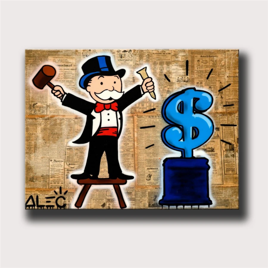 Alec Monopolys Sculpture Money HD Wall Art Canvas Poster Print Canvas Painting Decorative for Office Living Room Home Decor