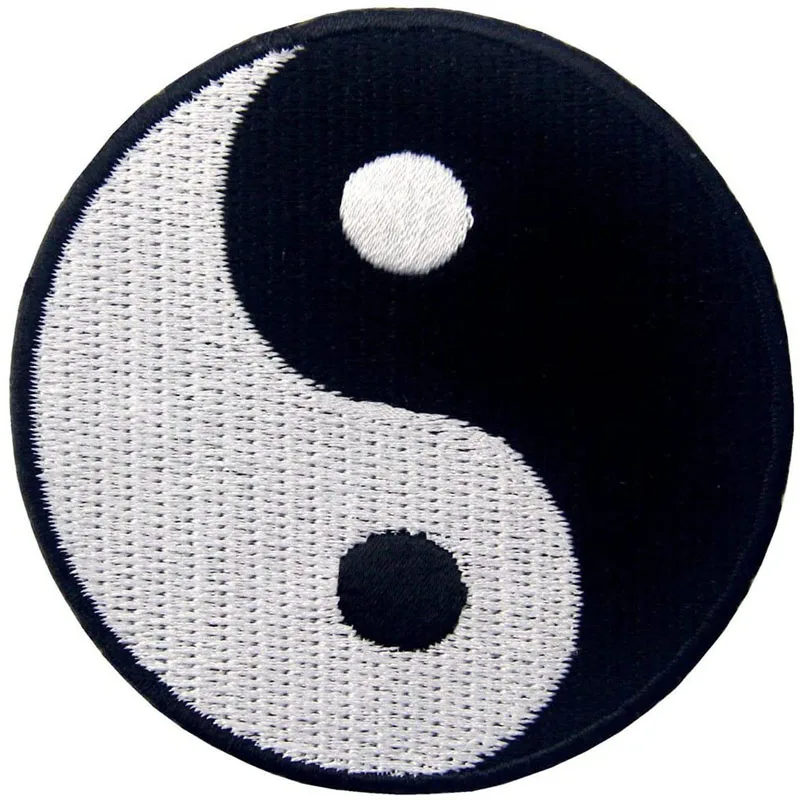 Insignia bordada con símbolo de taoísmo chino, parche cosido con plancha, Yin Yang