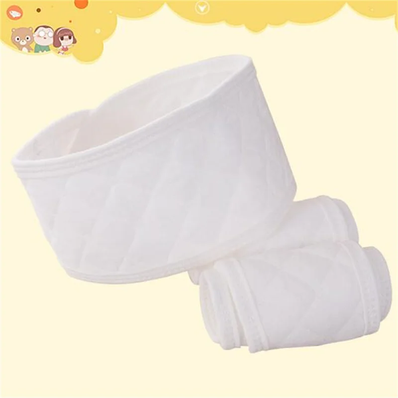 2pcs Infant Umbilical Cord Care Belly Navel Belt Belly Protection Baby Newborn Soft Breathable White Cotton Umbilical Cord Care