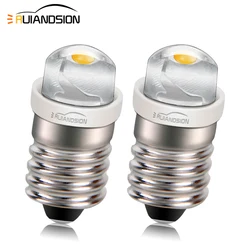 2Pcs 0.5W Screw E10 Nopolar 3V 4.5V 6V 12V 100Lm COB LED Old Flashlight Bulb Torch Bike Tail Signal Work Lamp Warm 4300K 6000K