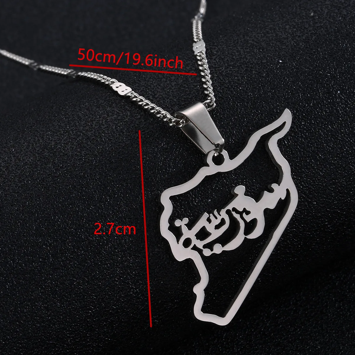 Stainless Steel Syria Map Pendant Necklaces Map Pendant Necklace Trendy Syrians Map Jewelry