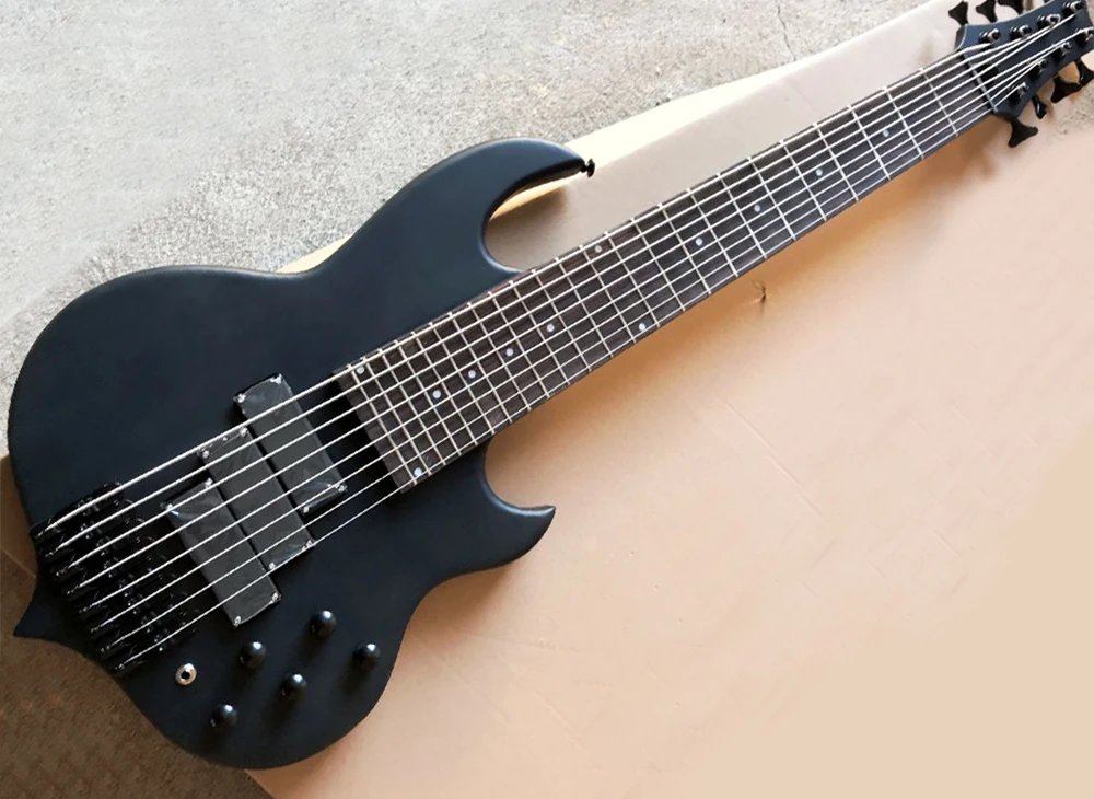 

8 Strings Matte Black Electric Bass with Rosewood Fretboard,24 Frets