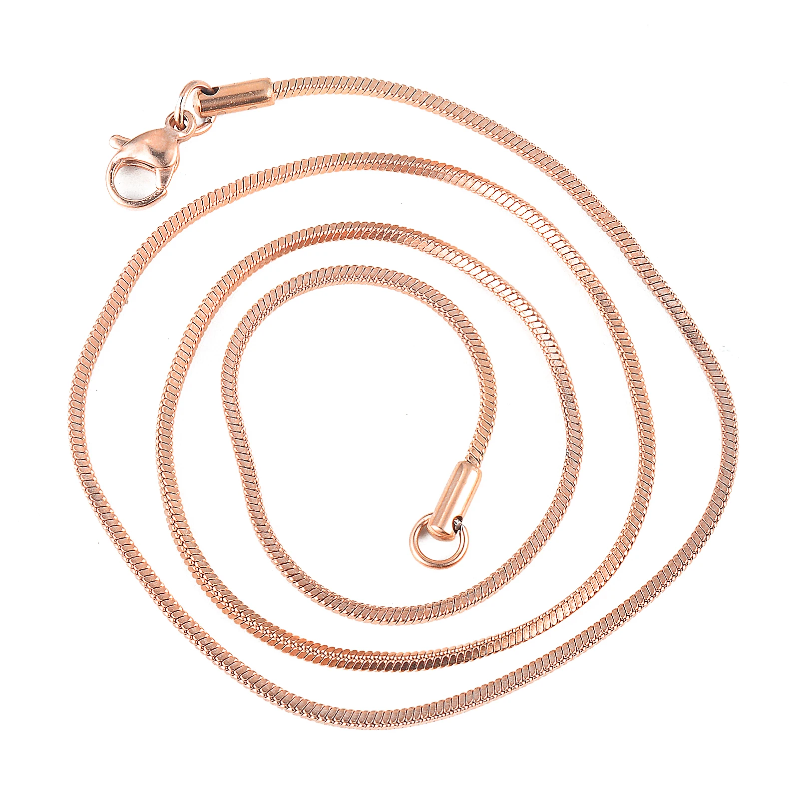 1 piece Rose Gold Color Square Snake Chain Women Necklace Jewelry 316 Stainless steel Necklace chain Width 0.9/1.2/1.5/2mm