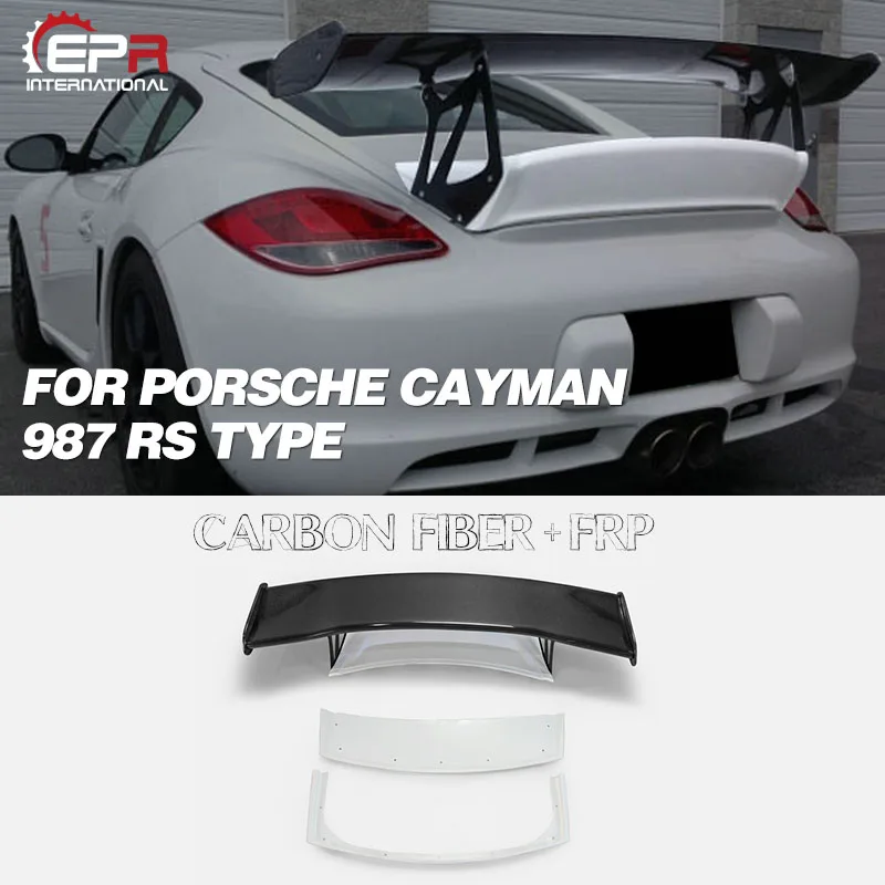 

For Porsche Cayman 987 RS Type Carbon /Glass Fiber Rear Trunk and GT Spoiler Trim 8Pcs