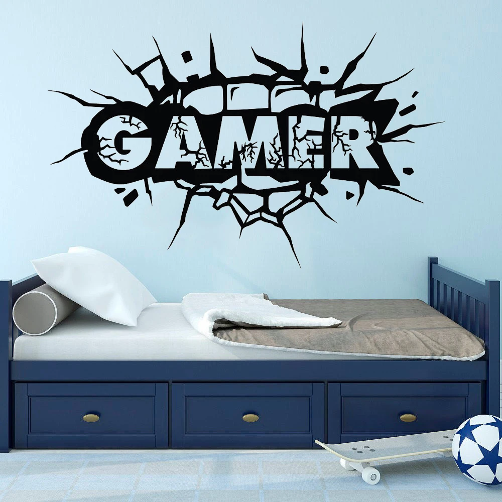 New Arrival Game Wall Decal Playroom Gamer Vinyl Art Stickers Teen Boy Room Wall Decoration Posters Boy Decals