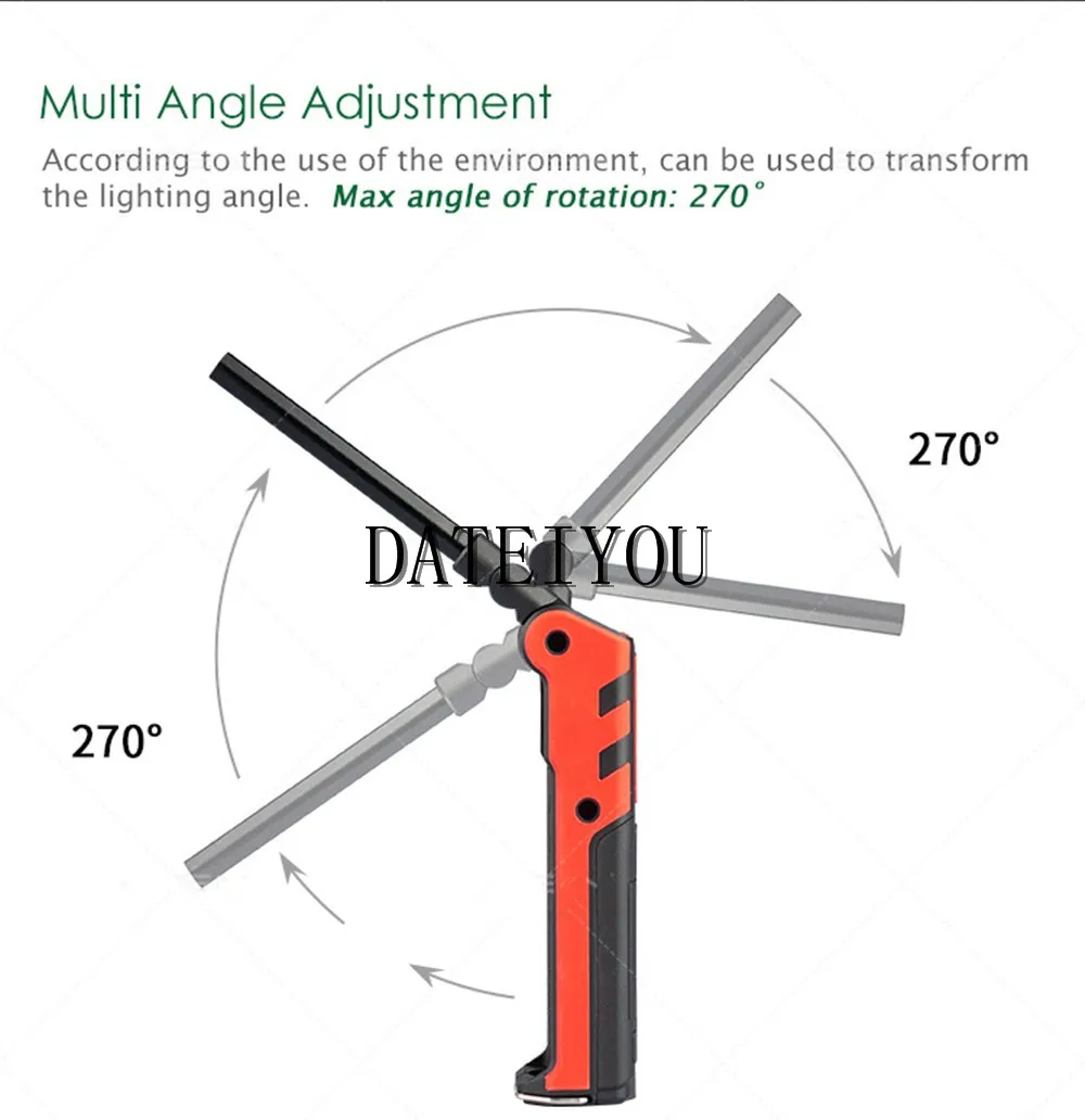 Folding Usb Charging Cobworking Lamp Led Strong Light Emergency Flashlight Maintenance Lamp Usb Charging Folding Working Lamp