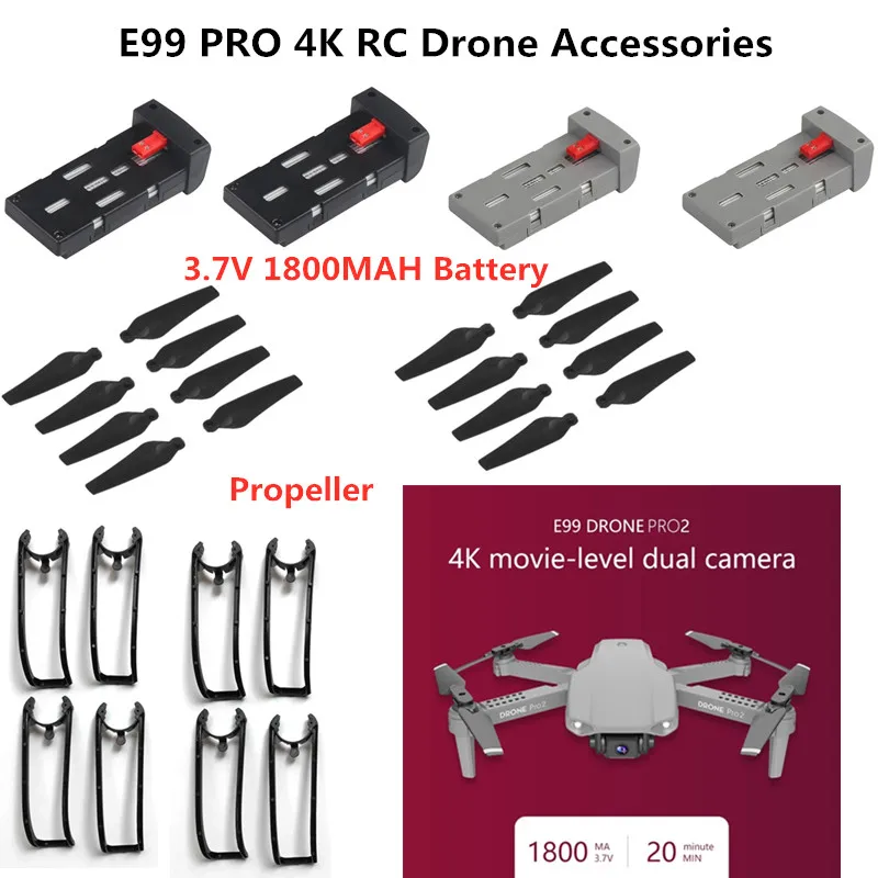 Batería de 3,7 V y 1800mAh para cámara Dual E99 Pro2 4K, accesorios para Dron teledirigido E99 PRO E99 Pro2, repuestos de batería para Dron teledirigido, hoja E99Pro