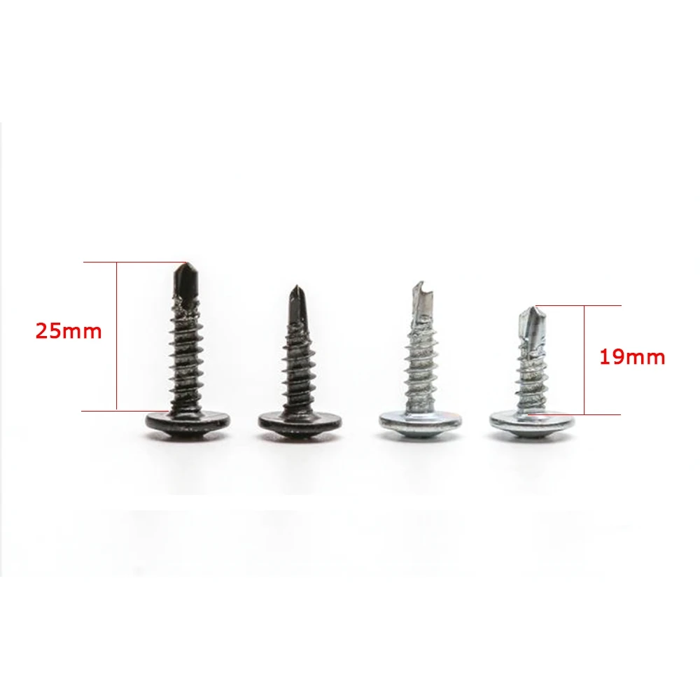 Carbon Black/Silver Steel Phillips Head Self-tapping M4 M5 screws Fits For universal Car Rear Bumper lip Diffuser Installation