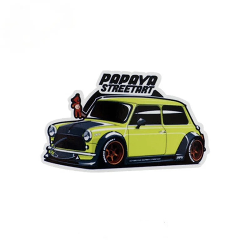 الرجعية الإبداع ميني كوبر شخصية مخصصة شارة سيارة ملصق دراجة نارية خوذة ملصق مائي عالية الجودة الفينيل مقاوم للماء PVC #5