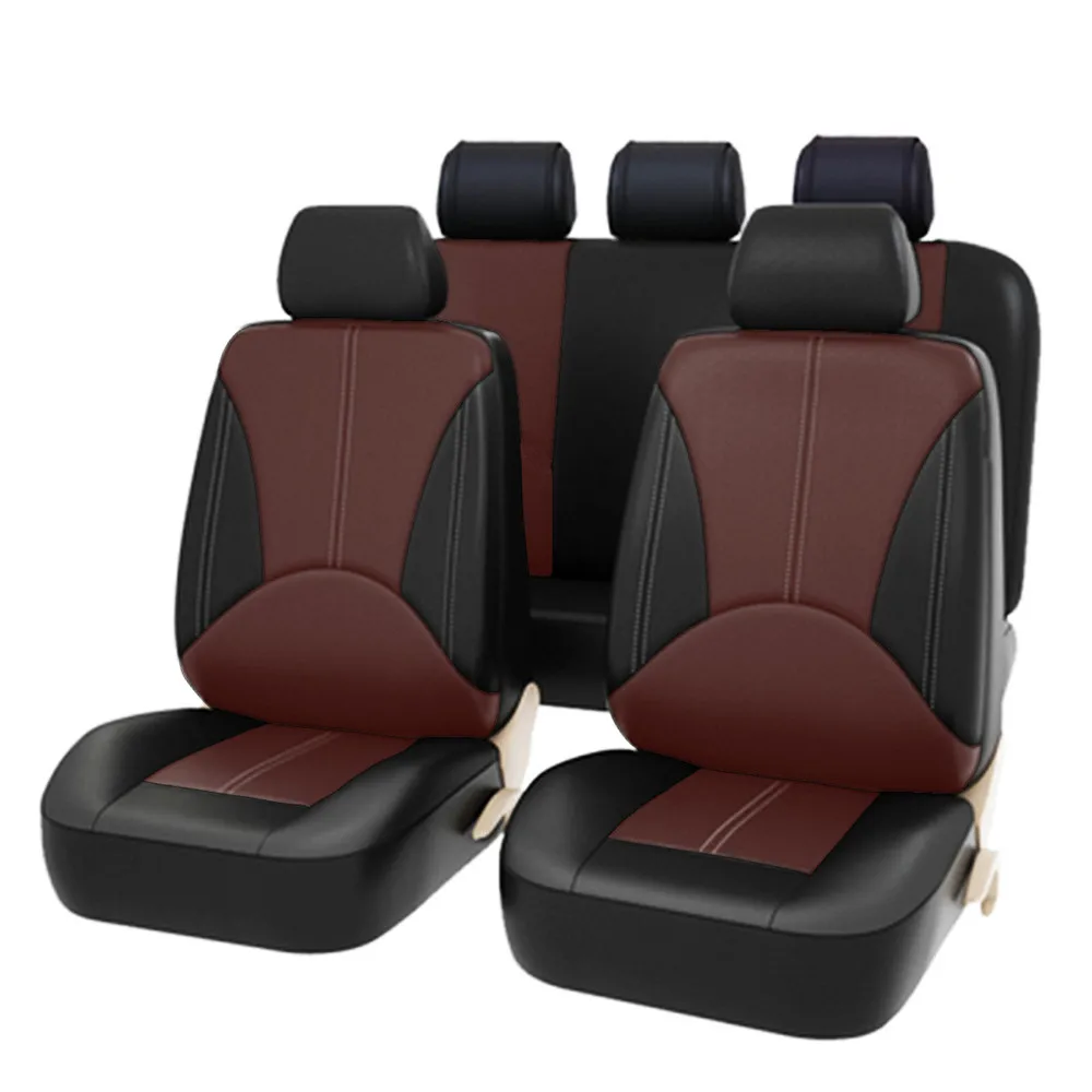 4/9PCS Leather Car Seat Covers For Volkswagen Passat B5 Touran Tiguan Phaeton Toureg Sharan Auto Seat Cushion Protection Cover