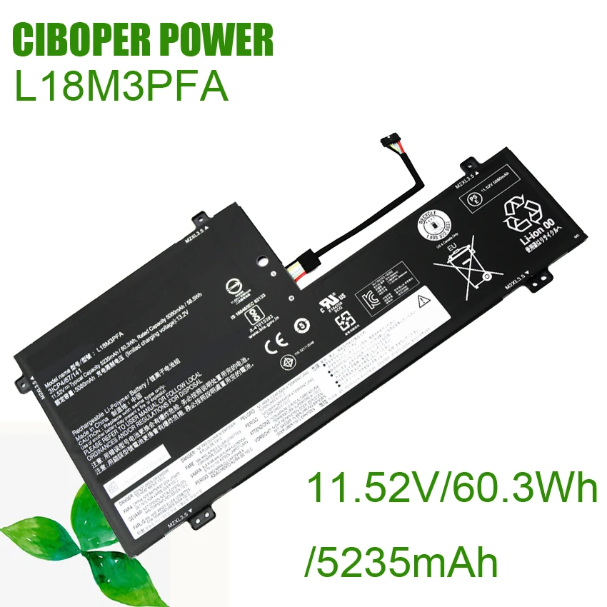 CP Genuine Laptop Battery L18M3PFA 11.52V/60.3Wh/5235mAh For C740-15IML L18D3PF2 Notebook