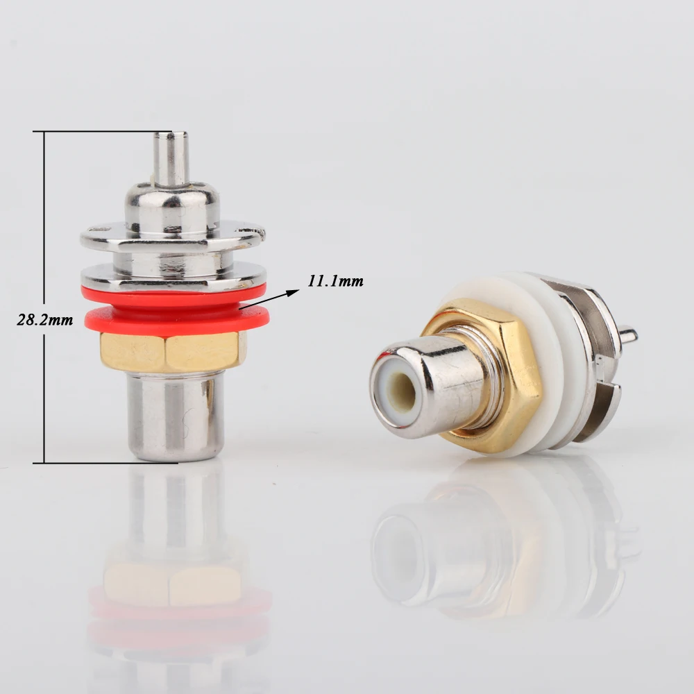 4pieces High Quality RCA Socket Rhodium Plated GRFA Thick Female Jack RCA Connector