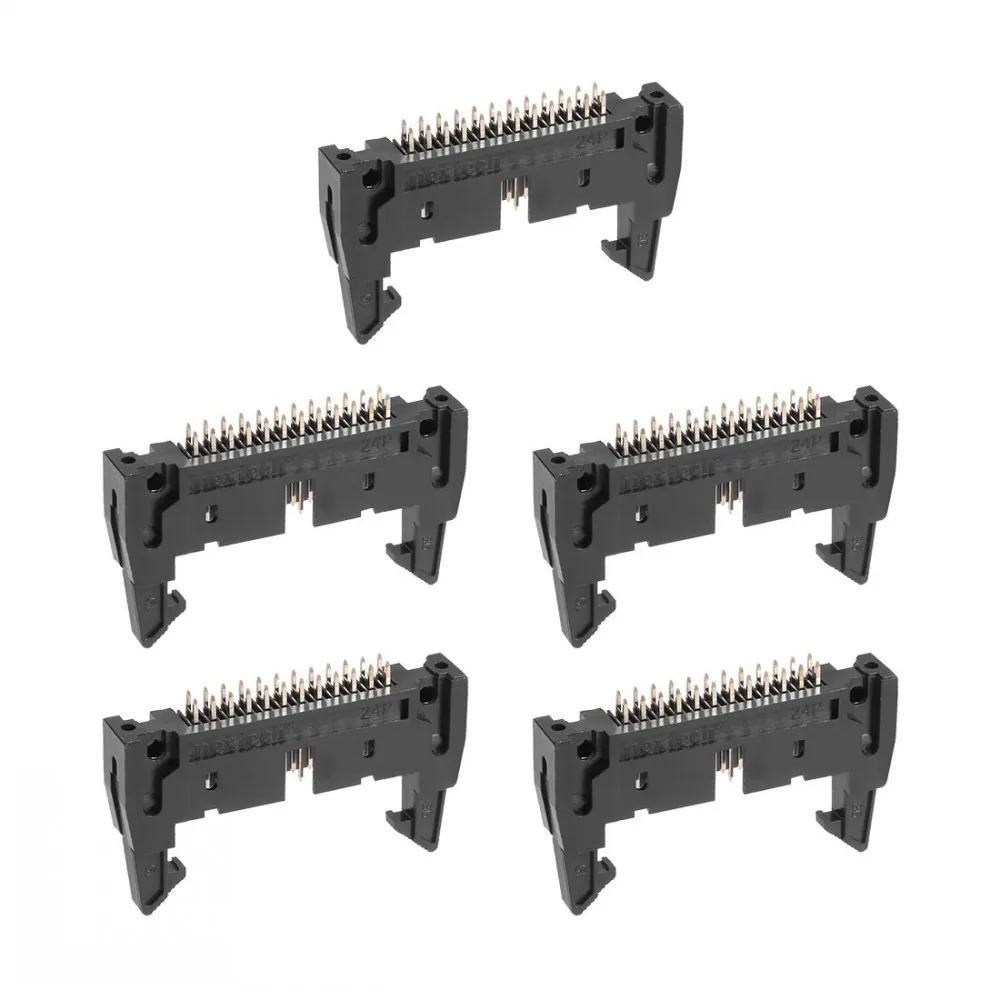 100PCS DC2 2.54mm Pitch Straight / Right angle Hook Horn Socket Connector 10/14/16/20/26/30/40P For Flat Ribbon Cable IDC Socket