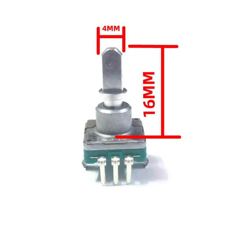 Codificador EC11 con rotación de 360 grados, longitud del eje del interruptor de empuje 16MM 30 posicionamiento 15 pulsos diámetro del eje 4MM, 1 unidad