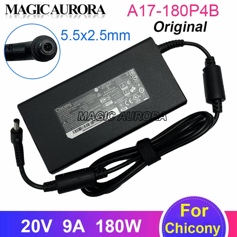 Chicônia Genuína A17180p4b 180w Carregador 20v 9a A180a051p Adaptador ac para Msi Gf65 Fino 10ue Ws66 Ws75 Portátil Fonte de Alimentação