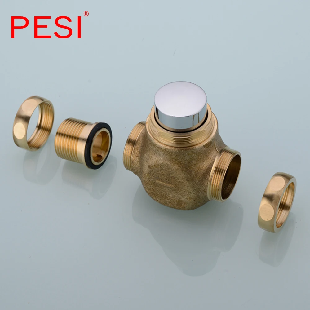 Imagem -05 - Latão Exposto Autotechamento Mictório Flush Válvula tipo Botão Manual Time-extended Válvula de Corte Atacado Cromo