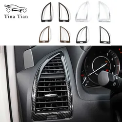 2pc ABS Carbon Fiber Color Air Conditioning Dashboard Vent Cover  For Nissan Patrol Y62 2017 2018 2019 2020 Accessories