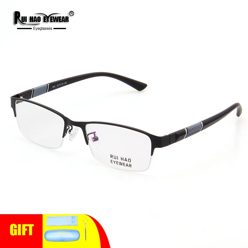 

Half Rimless Eyeglasses Frame Men Optical Glasses Super Light Alloy Spectacles Frames Rui Hao Eyewear 961