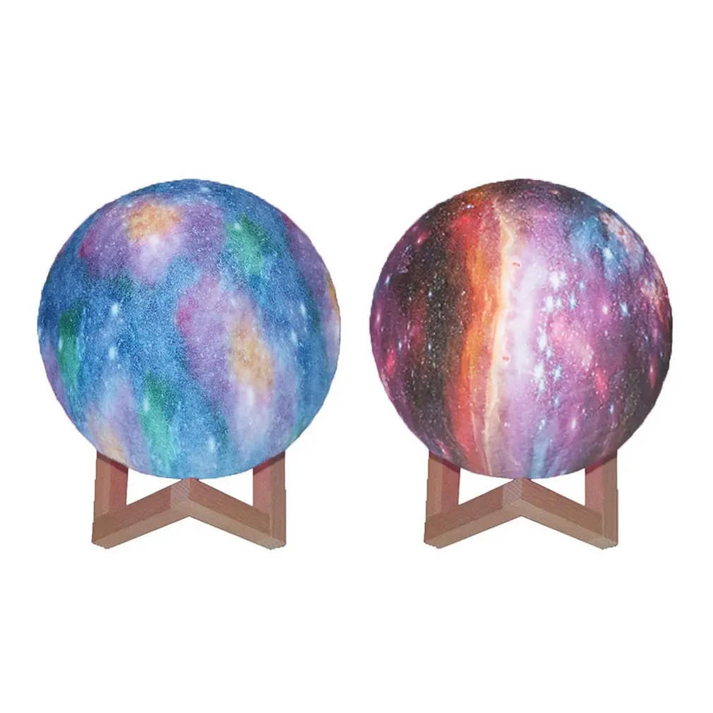 Lámpara de luna con impresión 3D, luz de luna de galaxia, luz de noche para niños, 16 colores, cambio táctil y Control remoto, luz de galaxia como regalos