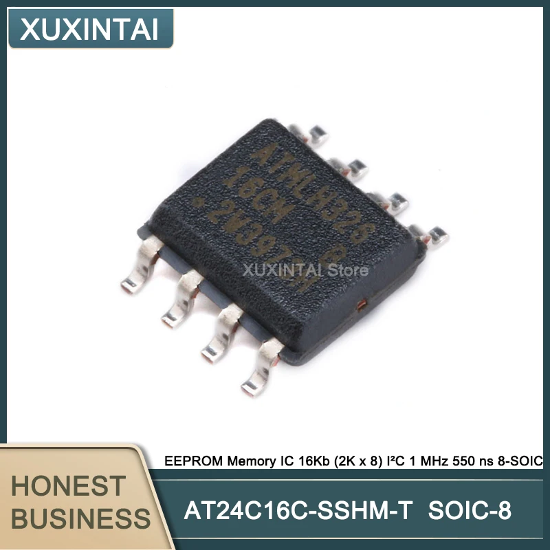 50Pcs/Lot  New Original  AT24C16C-SSHM-T AT24C16 EEPROM Memory IC 16Kb (2K x 8) I²C 1 MHz 550 ns 8-SOIC