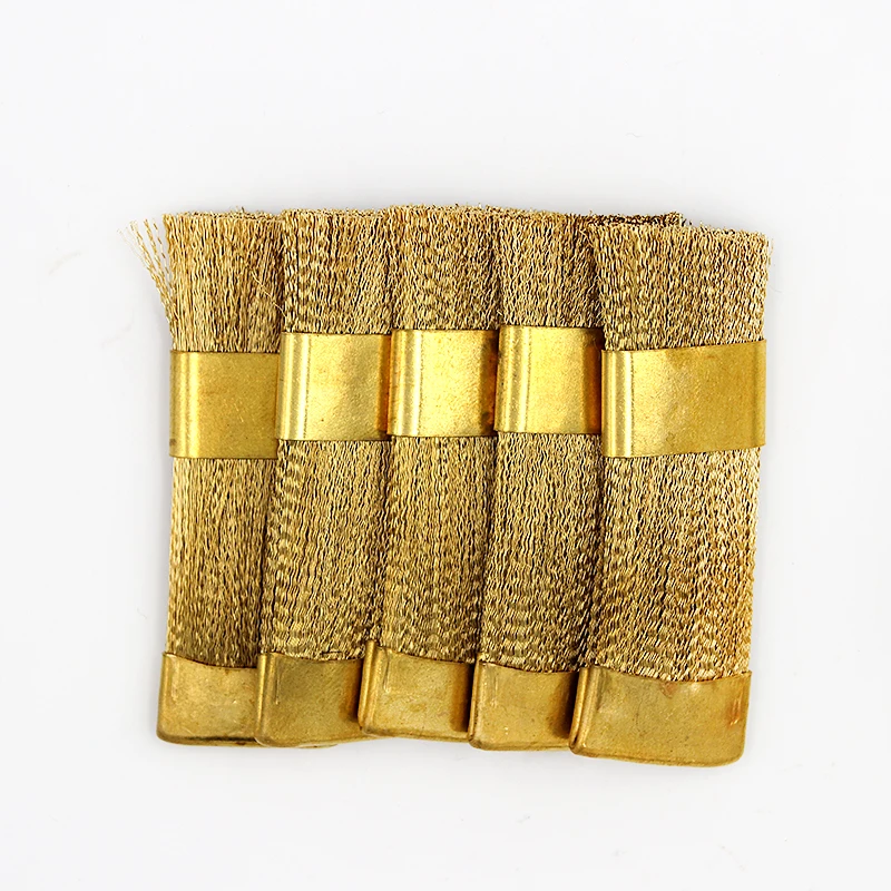 10pcs Dental Copper Brush Brass Wire Brush Nail Drill Bits Cleaning Brush Copper Wire Dental Burs Files Stand Cleaning Tool