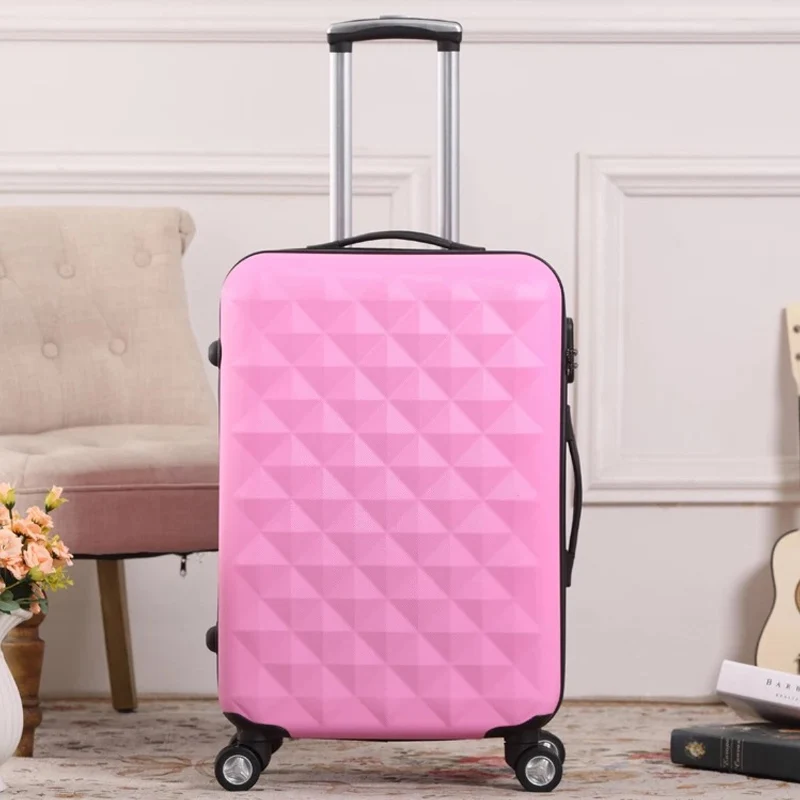 New diamond pattern Rolling Luggage Spinner Women Trolley Suitcase Wheels Student school bag Password suitcase Carry On Trunk