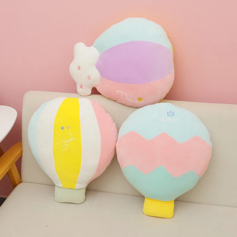 Colorful hot air balloon plush pillow cartoon sky series cloud filled doll house decoration home four seasons