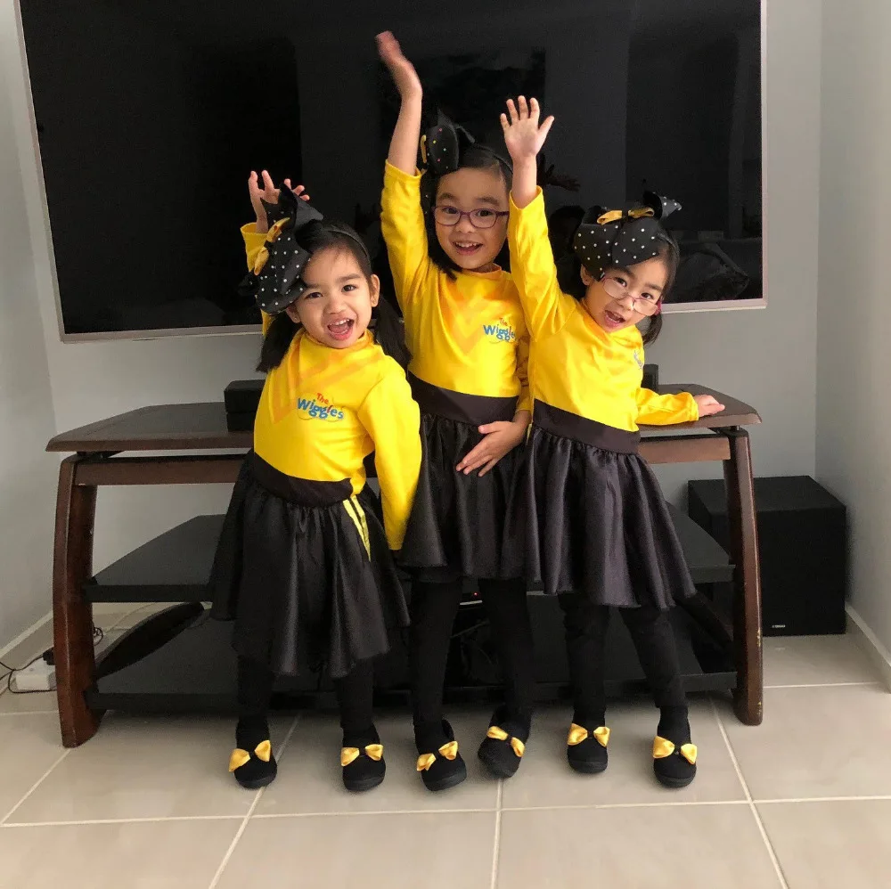 Kids Emma From The Wiggles Cosplay Dress Up Girls Fabulous Yellow And Black Outfit Princess Costume Ballet Tutu