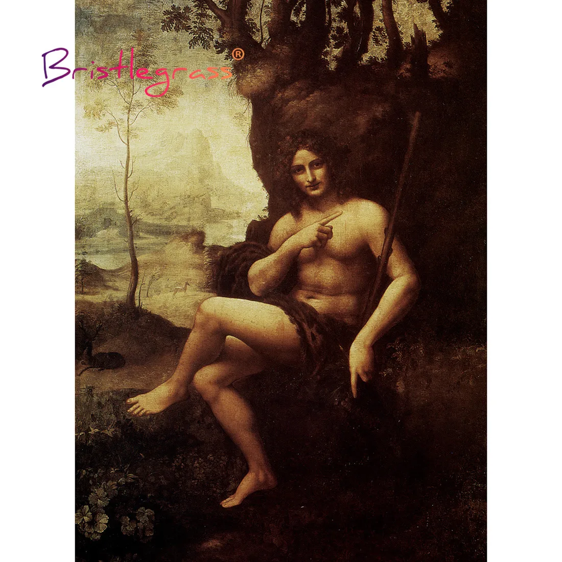 BRISTLEGRASS Wooden Jigsaw Puzzles 500 1000 Piece Bacchus Leonardo Da Vinci Educational Toy Collectibles Painting Art Home Decor