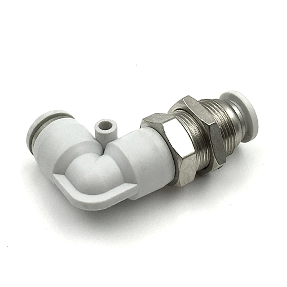 PLM pneumatic quick connector L-shaped elbow 4 6 8 10 12MM hose white air connector copper baffle diaphragm connector