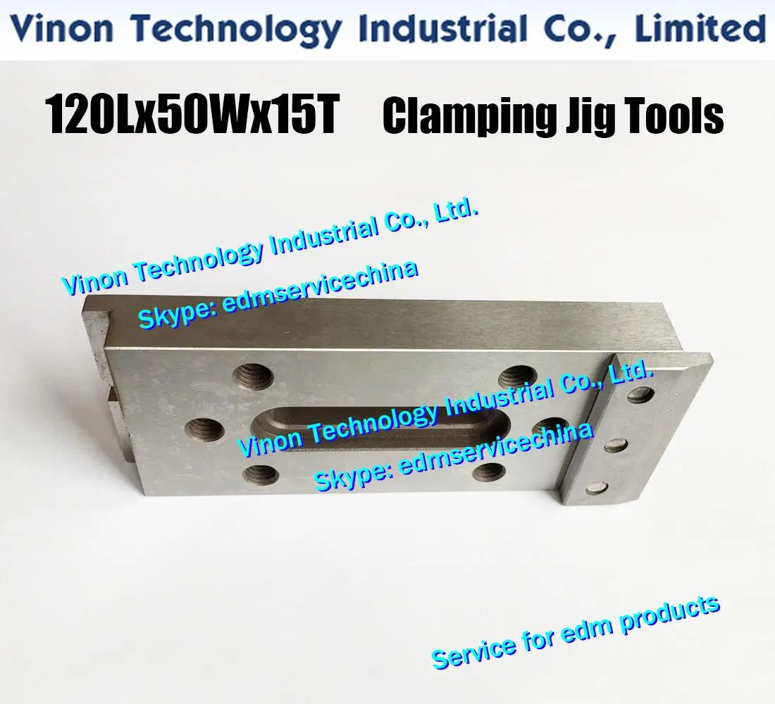 120Lx50Wx15tmm Z023-120 edm Jig Tools Parts (stainless steel) for all wire-cut-edm machines, Double-sided clamping