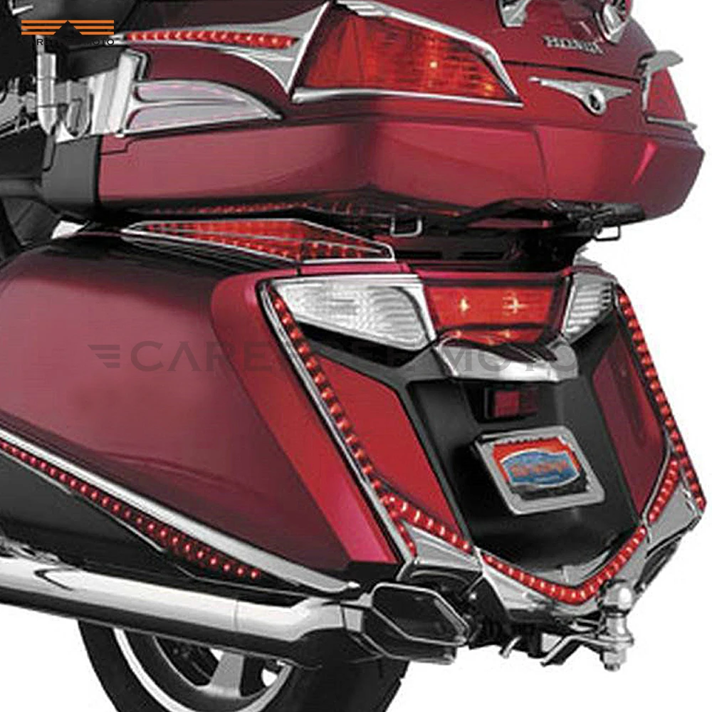 Chrome Motorcycle LED Rear Fender Tip Light Taillight Case for Honda GL1800 GoldWing F6B 2012 2013 2014 2015 2016