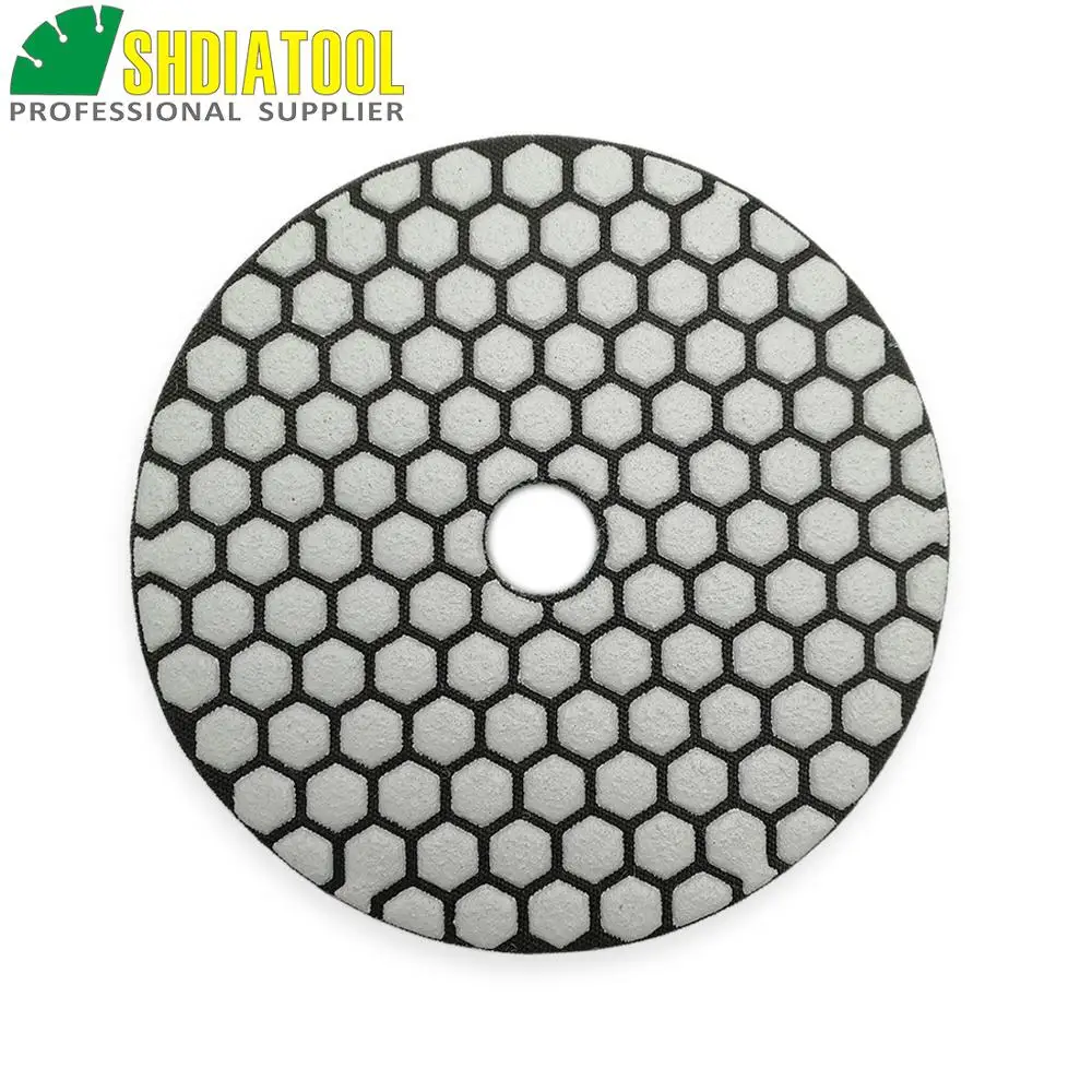 Shdiatool 4 Pcs 5 "#50 Dry Sander Pads Marmer Granit Keramik Polishing Resin Obligasi Berlian Fleksibel Polishing Pads sanding Disk