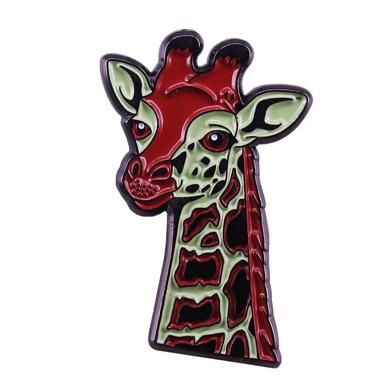 Rothschild's Giraffe Illustration Soft Enamel Pin Badge