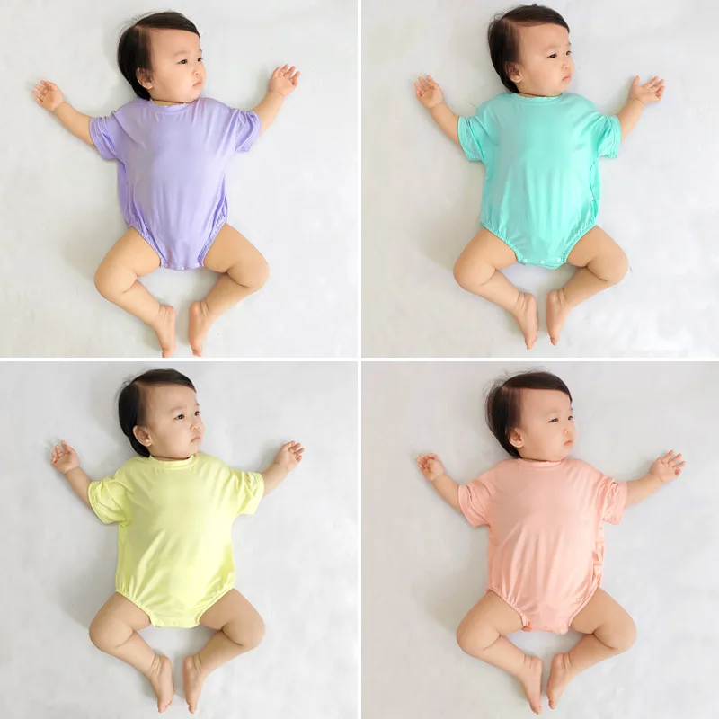 Baby Girls Bodysuit Summer Climbing Clothing Unisex Modal Thin Jumpsuit Ins Korean Style Babies Clothes For Boys Infants 0-24m