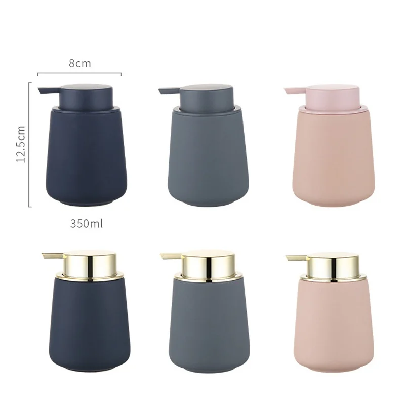 Northern Europe Ceramic Soap Dispenser Pressing Style Soap Bottle Lotion Dispensing Pump Ceramics Mugs Bathroom Set