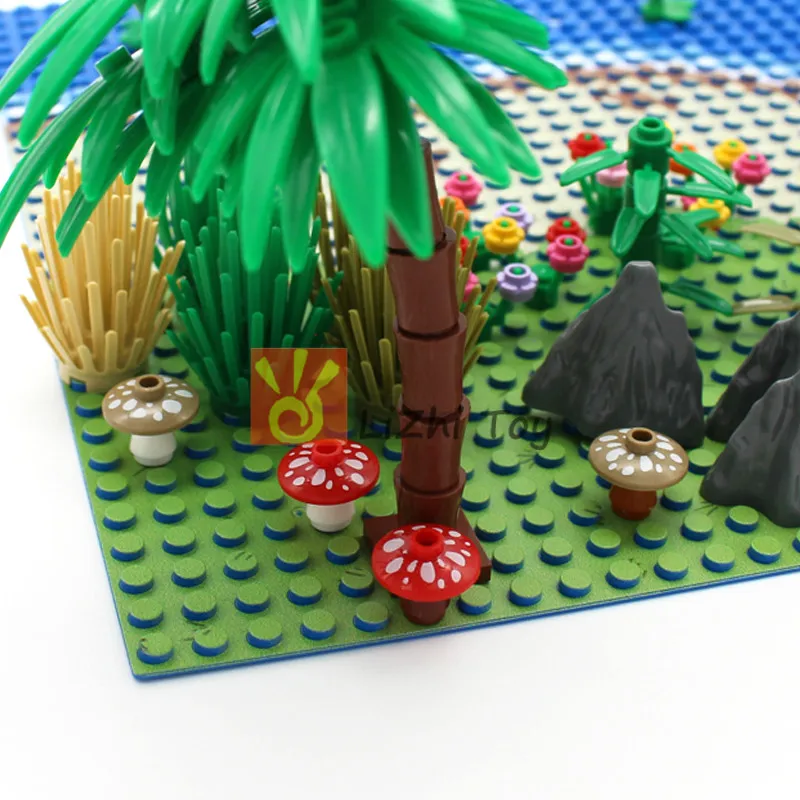 MOC Plants Mushroom 4740 Dish 2x2 Tree Building Blocks Grass Flower City Parts Friends Food Jungle Set Accessories Bricks DIY