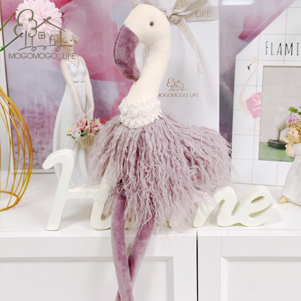 

Luxury Purple Flamingo Stuffed Plush Animals Premium Valentine's Present Large Size 53cm Swan Decorative Toys Home Accessorie