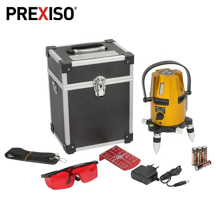 PREXISO Heavy Duty Rechargeable Rotary 360 Self Leveling Laser Level  Multi Line Laser Level