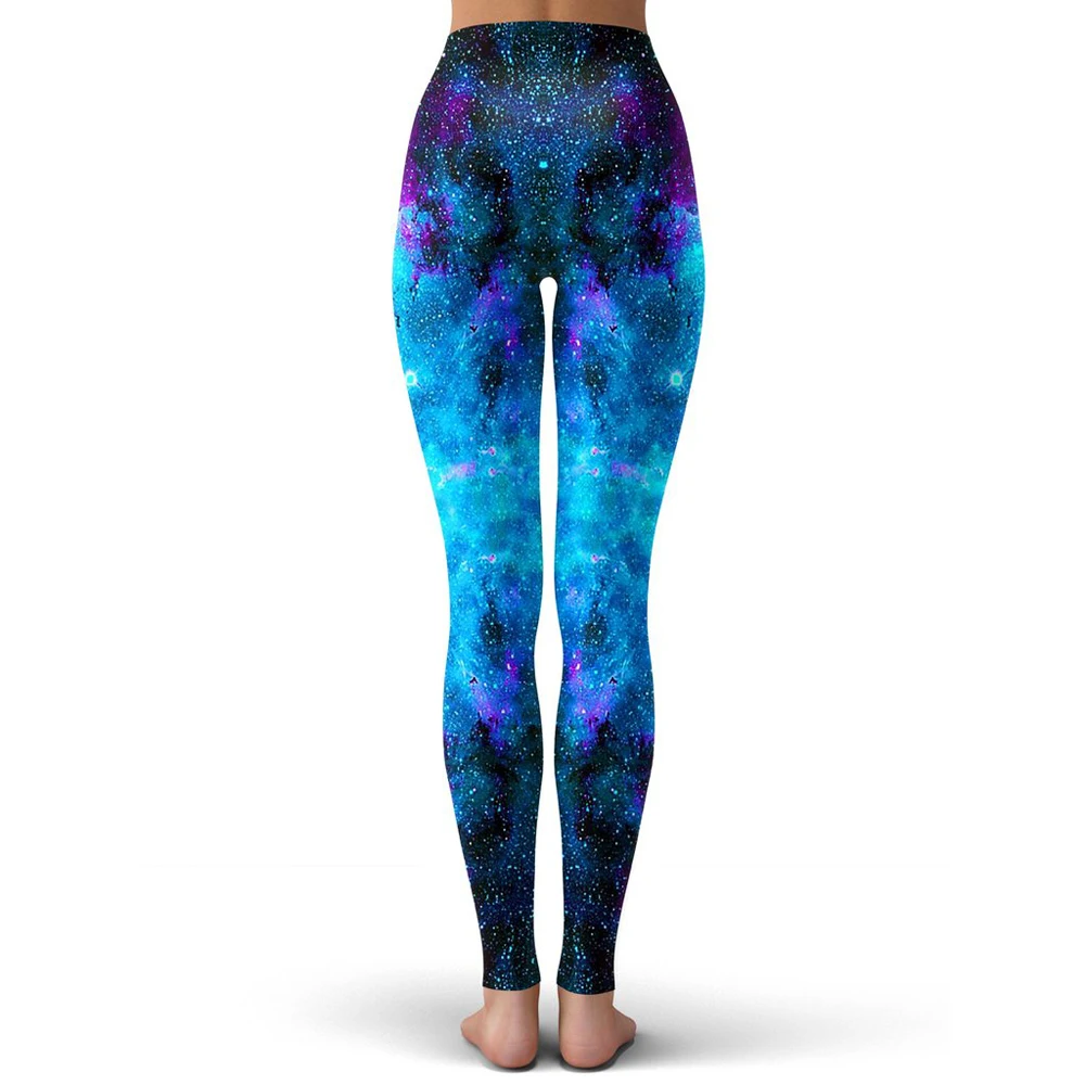 Moda w stylu Retro damskie legginsy moda 3D drukowane Party God Galaxy legginsy seksowne elastyczne kobiece obcisłe legginsy DDK23
