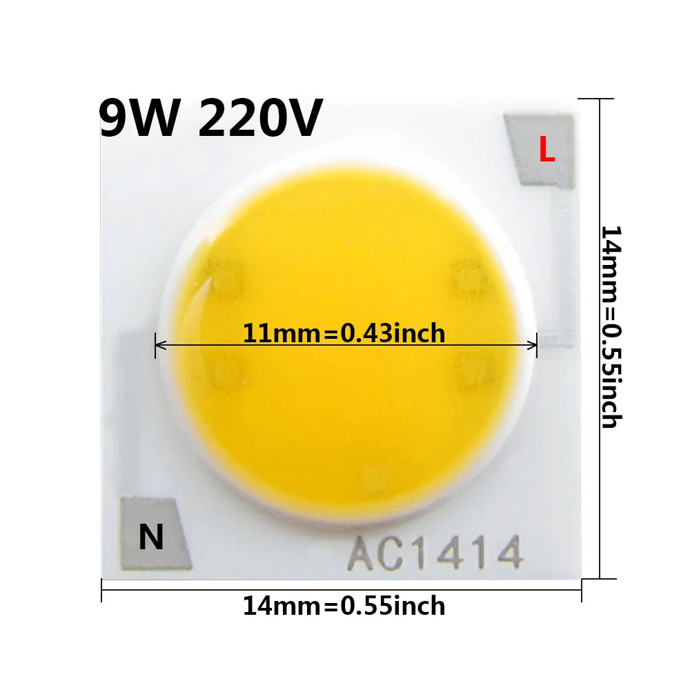 10pcs a lot Ceramics Base LED COB Chip 12w 15w 20w 30w 50w AC220V 3w 5w 7w 9w LED Diode For Spotlight Downlight DIY Repair Parts