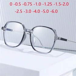 Transparent Gray Frame TR90 Anti-blue Light Prescription Lenses Nearsighted Glasses Unisex Diopter Eyewear 0 -0.5 -0.75 To -6.0