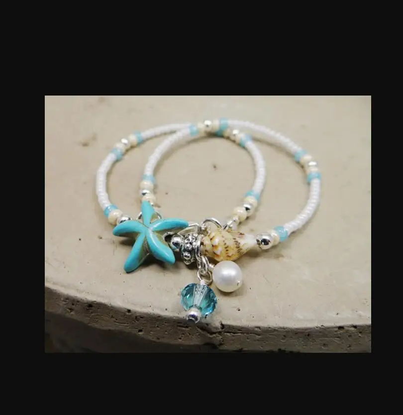 New Shell Beads Starfish Anklets for Women Beach Anklet Leg Bracelet Handmade Bohemian Foot Chain Boho Jewelry Sandals S2010